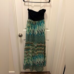 Forever 21 Strapless Black and Multicolor Dress